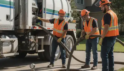 Septic pumping service truck for Duluth, MN homes by On Call Plumbers