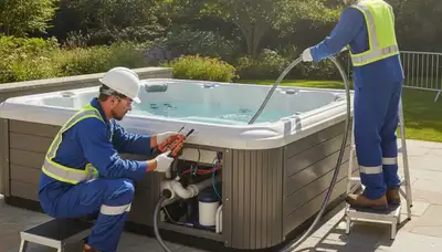 Duluth, MN plumber repairing a home spa for reliable seasonal service