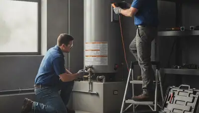 On Call Plumbers repairing a water heater in Duluth, MN for reliable home service